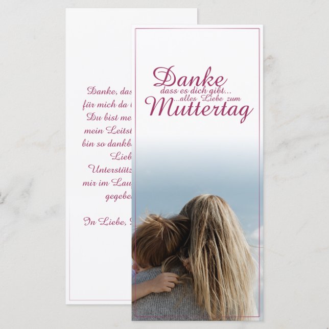 Danke, dass es dich gibt, Muttertag, Mutter & Kind (Vorne/Hinten)