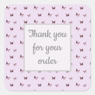 Danke, dass ihr Berufliche rosa Schmetterlinge bes Quadratischer Aufkleber