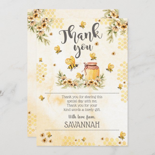 Danke, dass ihr euch die Honey Bee ausgezahlt habt Einladung (Vorne/Hinten)