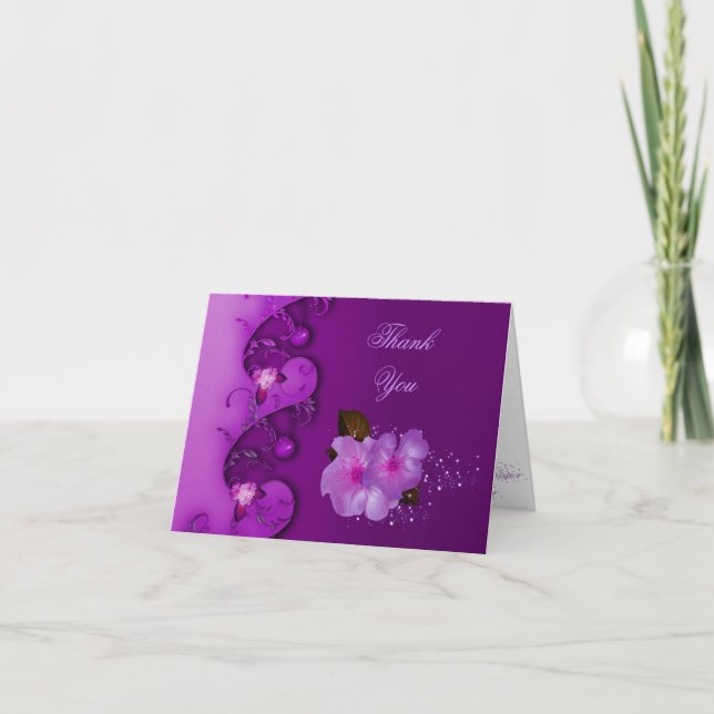 Danke, dass ihr Lilac Purple Blumen Card erhalten  Dankeskarte (Vorderseite)