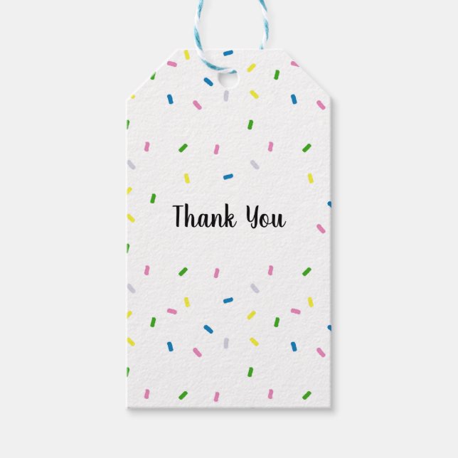 Danke, dass ihr Rainbow Sprinkles Pattern Geschenkanhänger (Vorderseite)