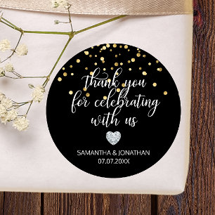 DANKE, dass ihr unsere SCHWARZE Goldene Hochzeit f Runder Aufkleber