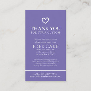 Danke, dass Sie Backbusiness Foto free cake promo Visitenkarte