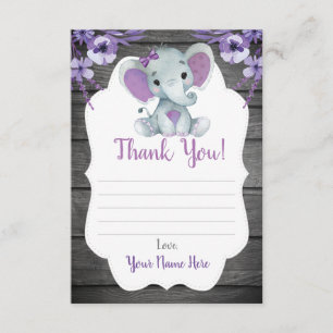 Danke, dass Sie Card Girl Elephant Dusche Purple B Begleitkarte