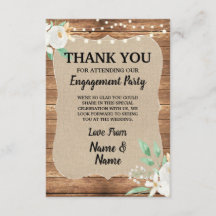 Danke, dass Sie Card Verlobung Weiße Blume Holz