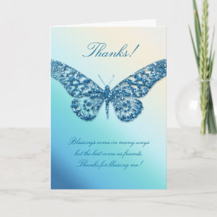 Danke, dass Sie die Karte Butterfly Blue grüßen