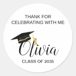 Danke, dass Sie für die Graduierungsparty-Gunst ge Runder Aufkleber