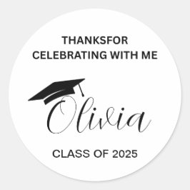Danke, dass Sie für die Graduierungsparty-Gunst ge Runder Aufkleber