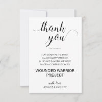 Danke, dass Sie für die Hochzeit der Wohltätigkeit