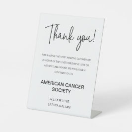 Danke, dass Sie für die Hochzeit der Wohltätigkeit Sockelschild