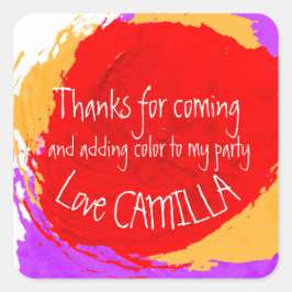 Danke, dass Sie gekommen sind, um Art Party Anstri Quadratischer Aufkleber