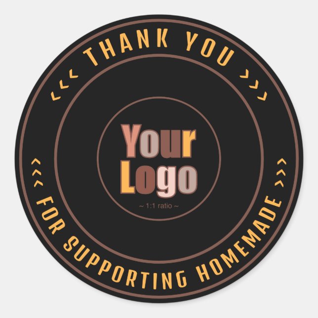 Danke, dass Sie Homemade unterstützt haben | Klein Runder Aufkleber (Vorderseite)