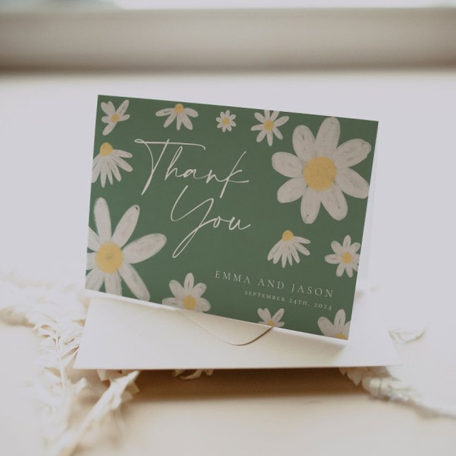 Danke, dass Sie Kartensatz Grünen Daisy Mitteilungskarte (Von Creator hochgeladen)