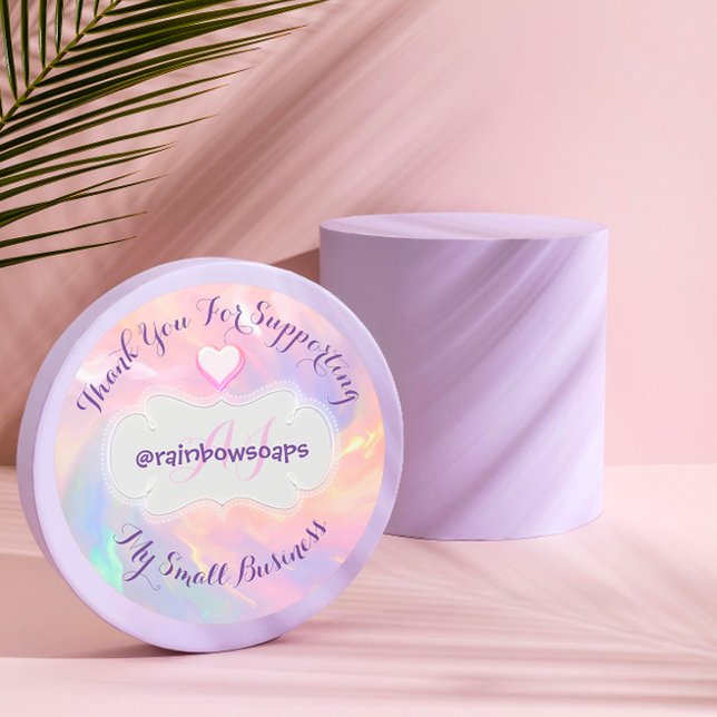 Danke, dass Sie mein Herz für kleine Unternehmen u Runder Aufkleber (Thank You For Supporting My Small Business Heart Classic Round Sticker)