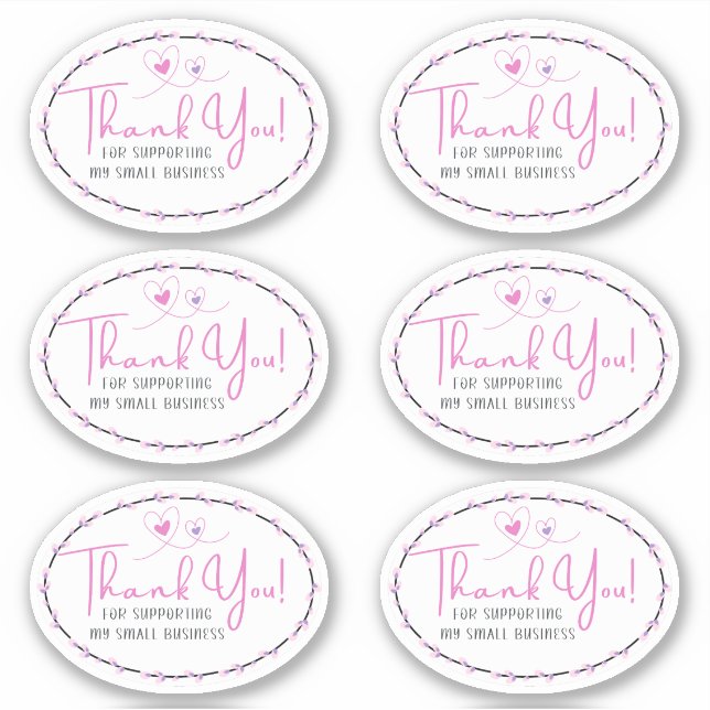 Danke, dass Sie mein kleines Unternehmen unterstüt Aufkleber (Vorderseite)