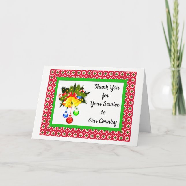 Danke, dass Sie militärische Weihnachtskarten serv Dankeskarte (Vorderseite)
