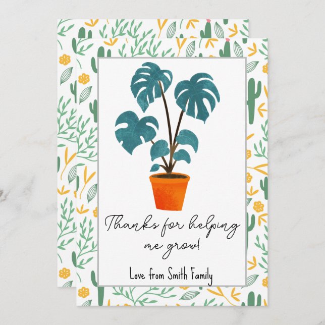 Danke, dass Sie mir geholfen haben, den Kartenhalt Einladung (Vorne/Hinten)