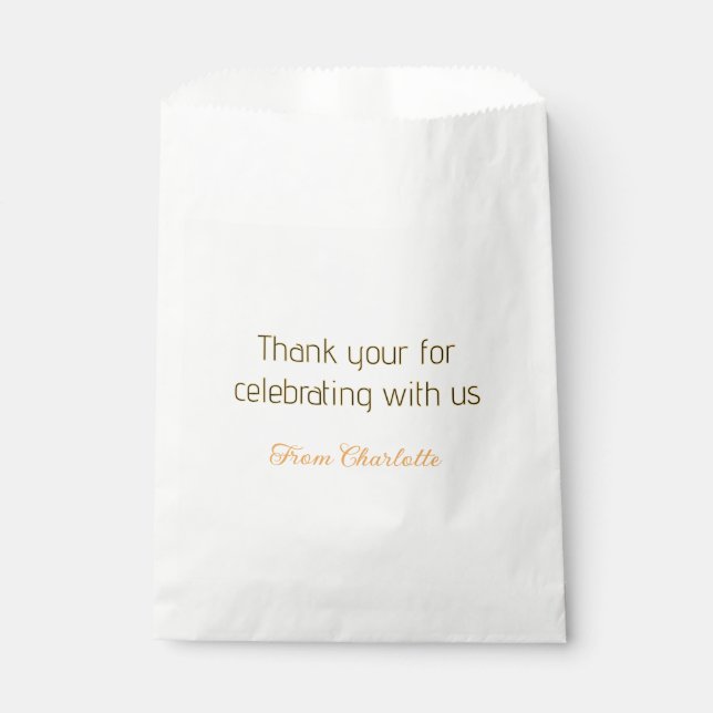 Danke, dass Sie mit uns feiern gelb schwarz einfac Geschenktütchen (Vorderseite)