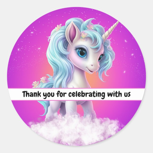 Danke, dass Sie mit uns feiern Runder Aufkleber (Vorderseite)