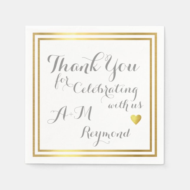 Danke, dass Sie mit uns feiern Serviette (Vorderseite)