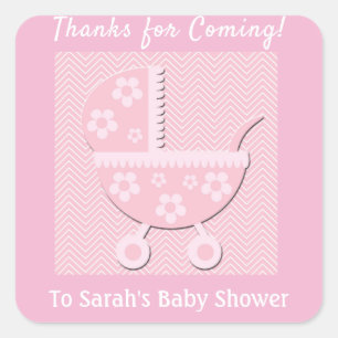 Danke, dass Sie Pink Baby Shower Sticker bekommen