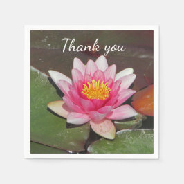Danke, dass Sie Pink Water Lily Foto Wertschätzung Serviette