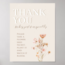 Danke, dass Sie sich für Wildblume Babydusche unte Poster