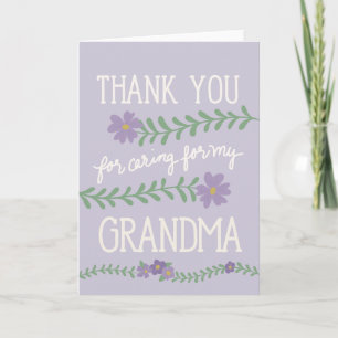 Danke, dass Sie sich um meine Oma gekümmert haben Karte