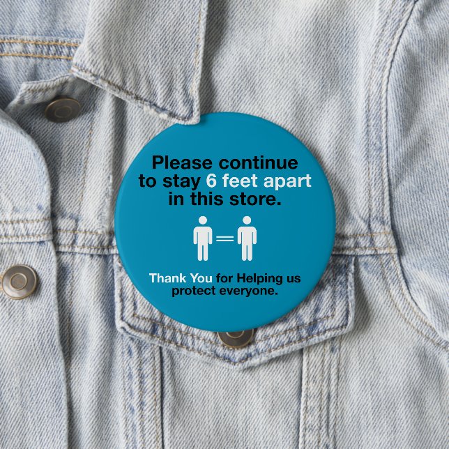 Danke, dass Sie soziale Distanzierung praktiziert  Button (Beispiel)