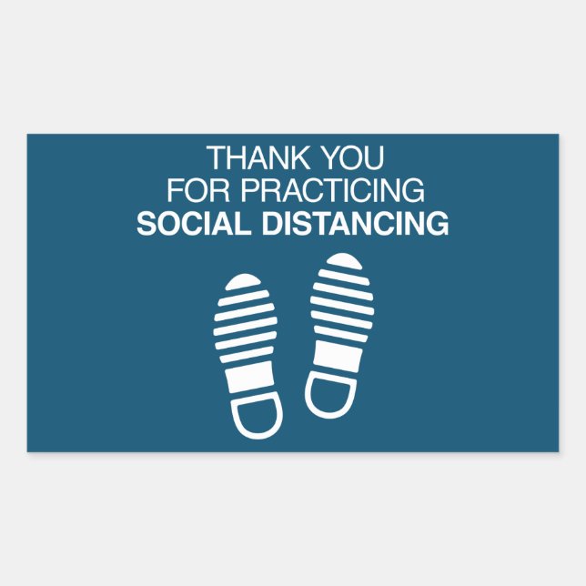 Danke, dass Sie soziale Distanzierung praktiziert  Rechteckiger Aufkleber (Vorderseite)