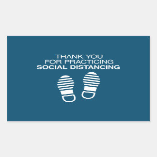 Danke, dass Sie soziale Distanzierung praktiziert  Rechteckiger Aufkleber