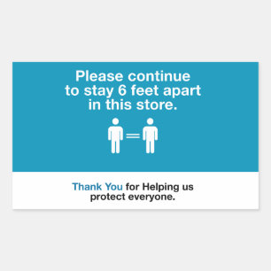 Danke, dass Sie soziale Distanzierung praktiziert  Rechteckiger Aufkleber