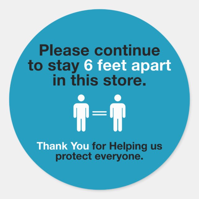 Danke, dass Sie soziale Distanzierung praktiziert  Runder Aufkleber (Vorderseite)