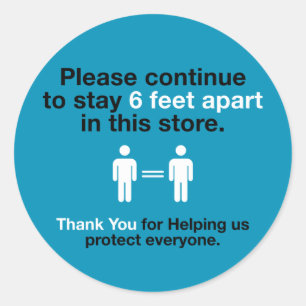 Danke, dass Sie soziale Distanzierung praktiziert  Runder Aufkleber