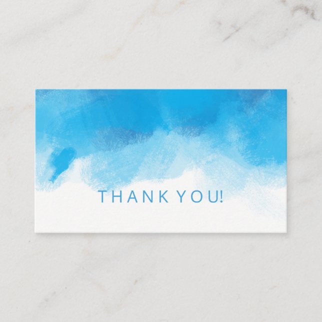 Danke, dass Sie Summer Blue Watercolor einfügen Begleitkarte (Vorderseite)