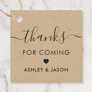 Danke, dass Sie Tag kommen, Hochzeit, danke, Kraft Geschenkanhänger