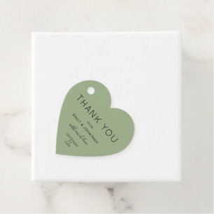 Danke, dass Sie Text Sage Green Custom Wedding Hea Geschenkanhänger