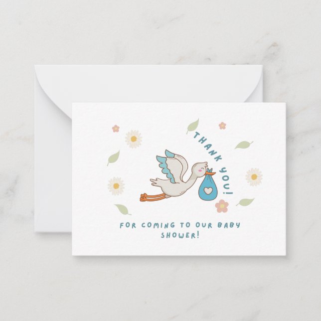 Danke, dass Sie zu unserer Babydusche gekommen sin Mitteilungskarte (Vorderseite)