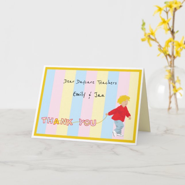 Danke, Daycare Teacher Karte (Gelbe Blume)