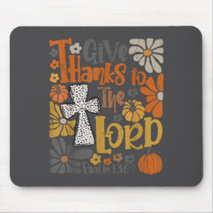 Danke dem Herrn Blumen Boho Retro Dankfest Mousepad