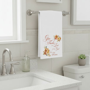 Danke dem Herrn Herbst-Aquarell-Blumen Handtuch