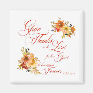 Danke dem Herrn Herbst-Aquarell-Blumen Magnet