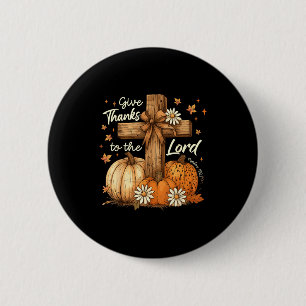 Danke dem Herrn Herbst-Kürbis-Erntedankfest Button