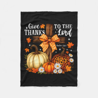 Danke dem Herrn Kreuz Kürbisse Bogen Herbst  Fleecedecke