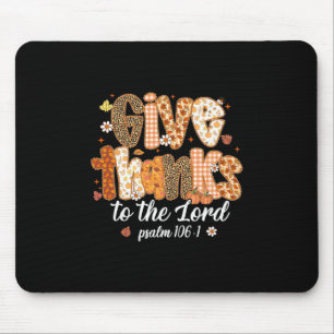 Danke dem Herrn Kürbis Blumen Herbst Christus Mousepad