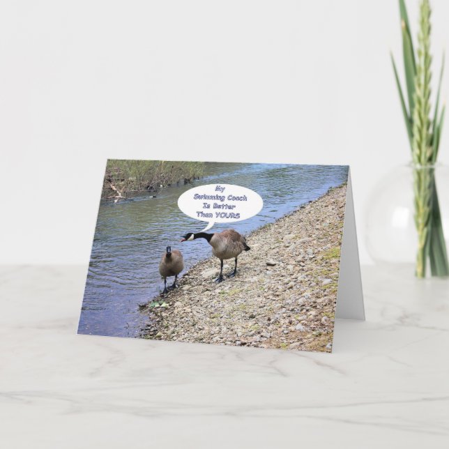 Danke, der Schwimmen-Trainer, komisch Dankeskarte (Vorderseite)