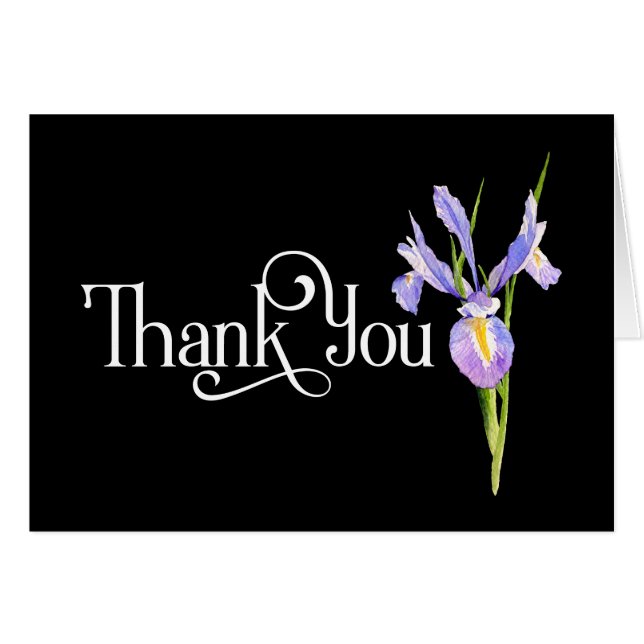 Danke Design mit schöner violetter Iris (Vorderseite (Horizontal))