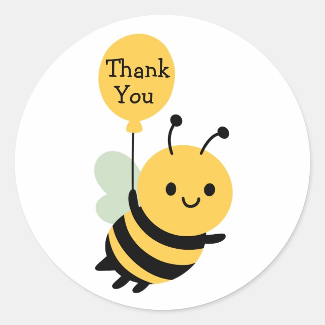 Danke dir, Bee Whimsical Runder Aufkleber (Vorderseite)