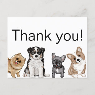 Danke dir Hund, Corgi, Französische Bulldogge, Pom Postkarte