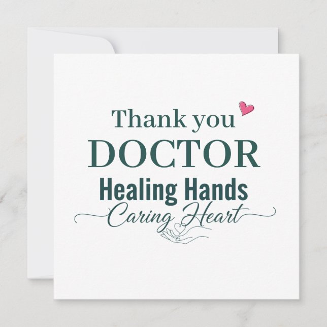 Danke Doktor Heilende Hände Sorgendes Herz (Vorderseite)